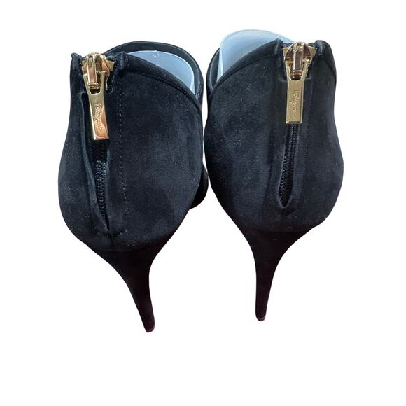 Salvatore Ferragamo Gayle Black Suede Laser-Cut Out Ankle Booties sz. 10B - Picture 6 of 10